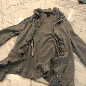 grey cardigan